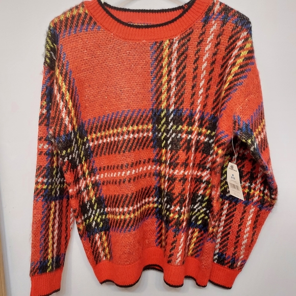 Tru Womens Plaid Pull Over Sweater 